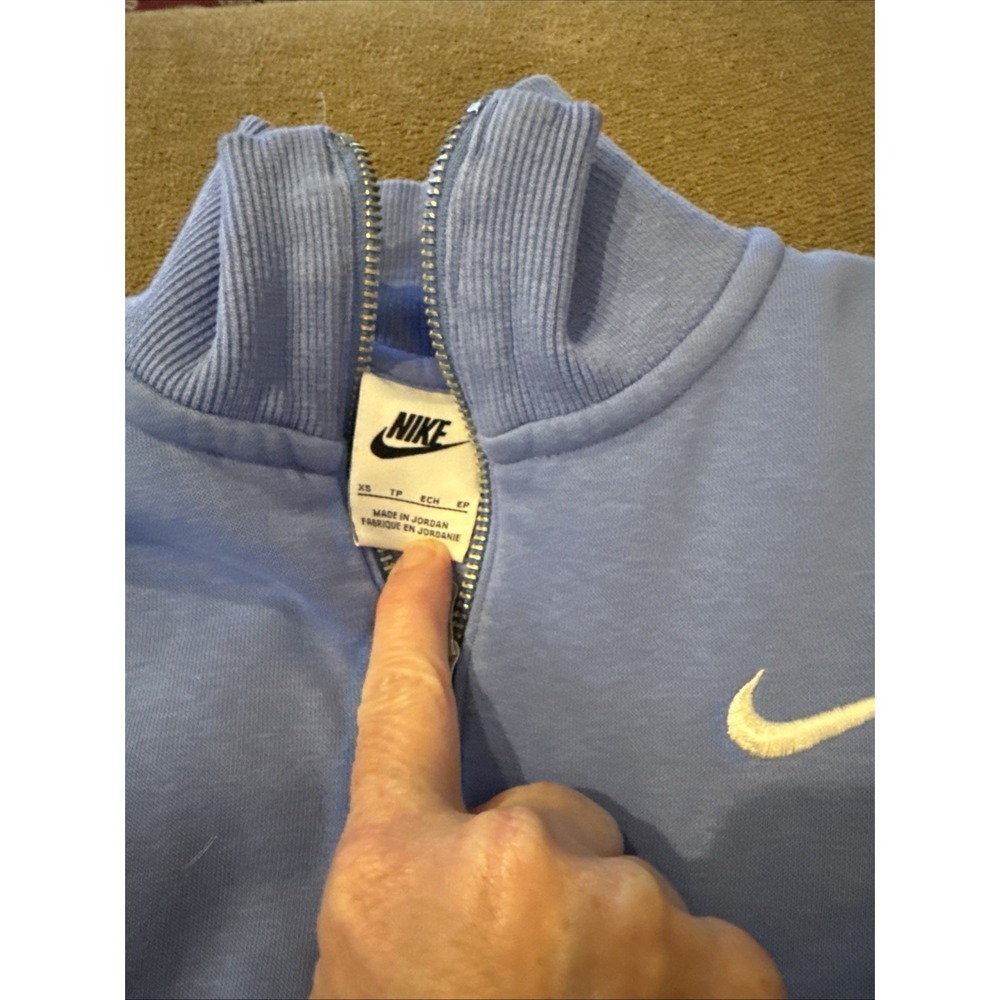 Nike Crop Half Zip Sweatshirt Pullover Blue Size XS (AH) - Picture 4 of 5